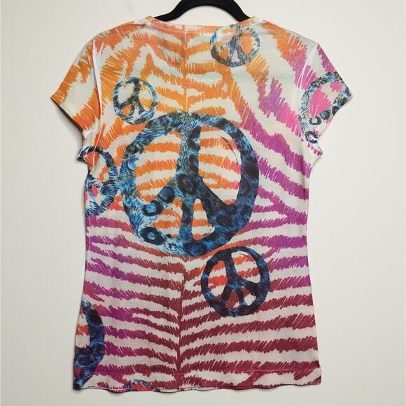 Next Era Couture Peace Sign Tee - Sz M (est) - EUC - Picture 3 of 4